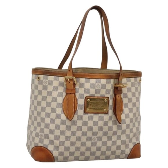 LOUIS VUITTON Damier Azur Hampstead MM Tote Bag LV Auth - Picture 1 of 14